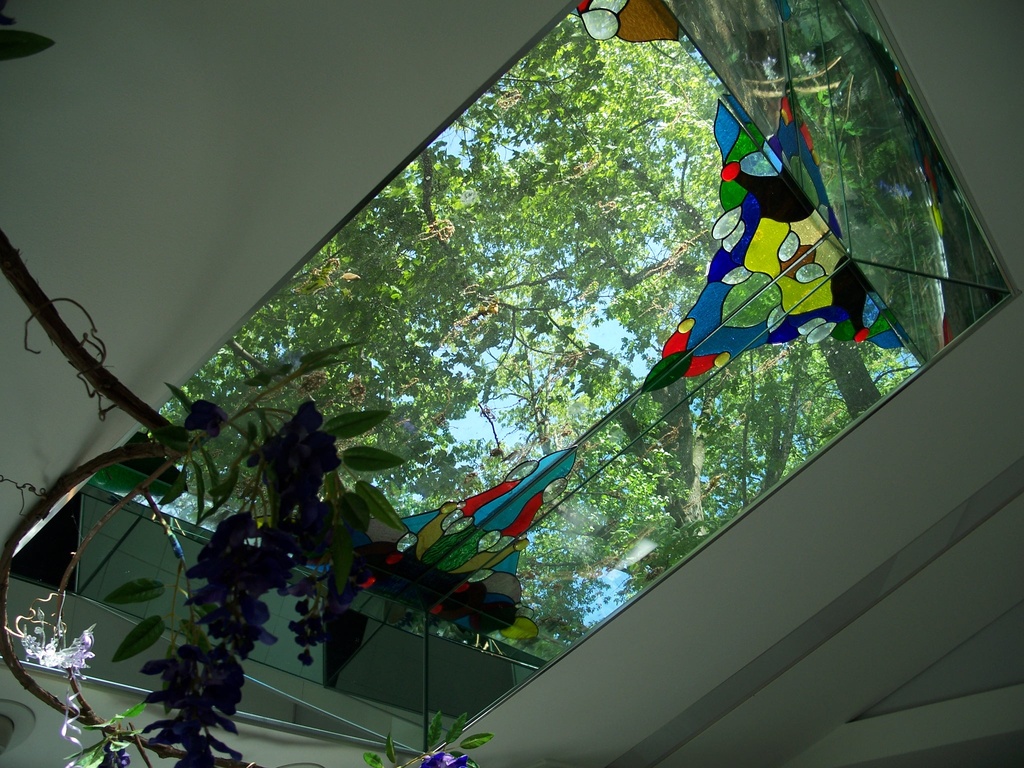 House of Illusion - Close-Up: 4' X 4' Kaleidoscopic Skylight Bathes Chef in Rainbow Rays